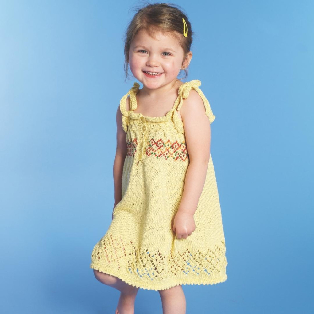 Kids’ Colourwork Summer Dress Knitting Pattern | Knitting Patterns