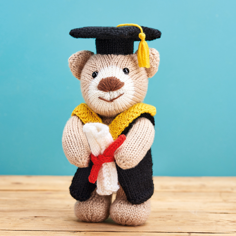 Graduation Teddy Bear Knitting Patterns Let's Knit Magazine