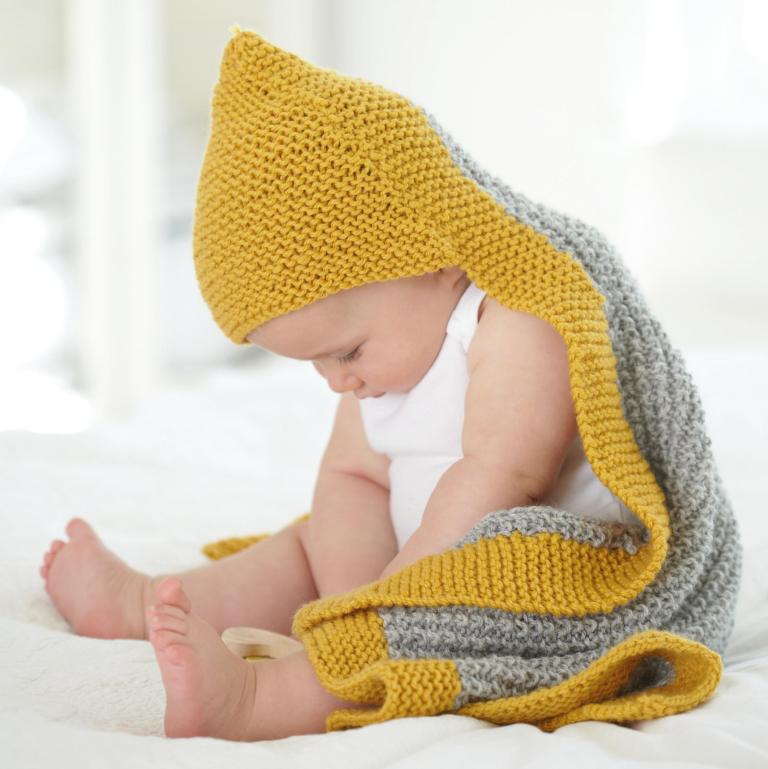 Hooded Baby Blanket Knitting Patterns Let's Knit Magazine