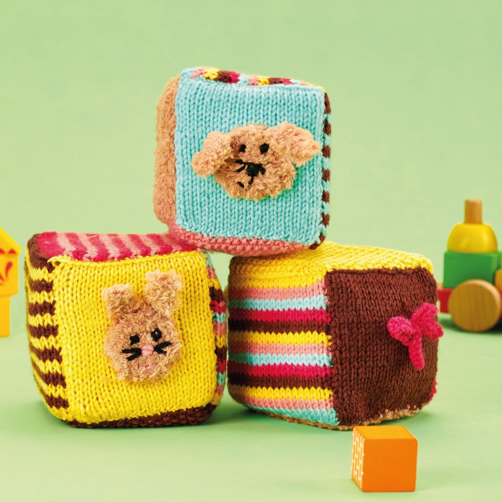 Knitted Baby Blocks | Knitting Patterns | Let's Knit Magazine