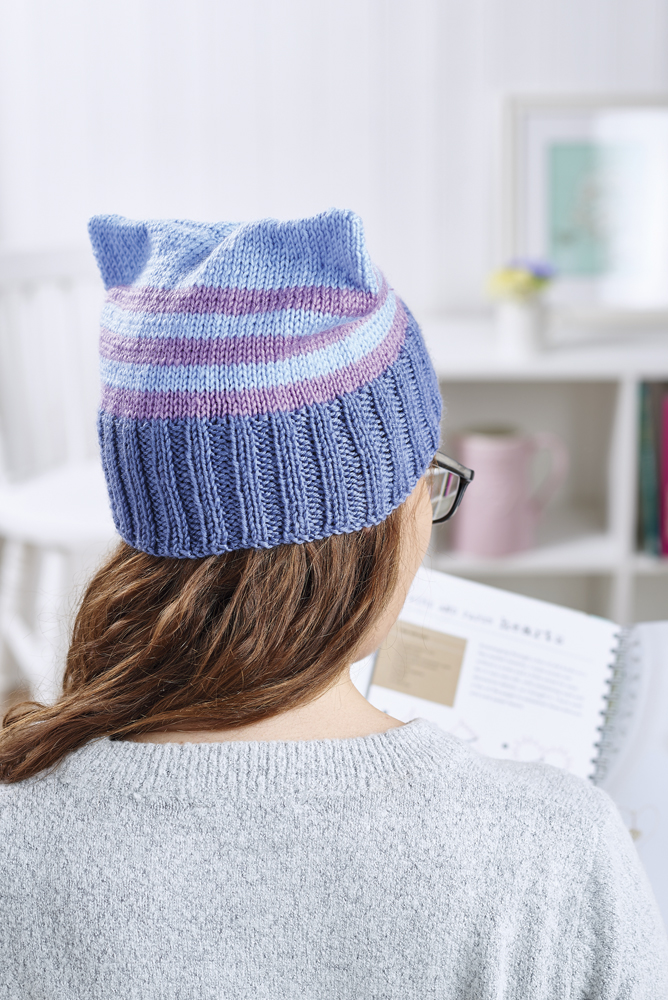Quirky cat hat Knitting Patterns Let's Knit Magazine