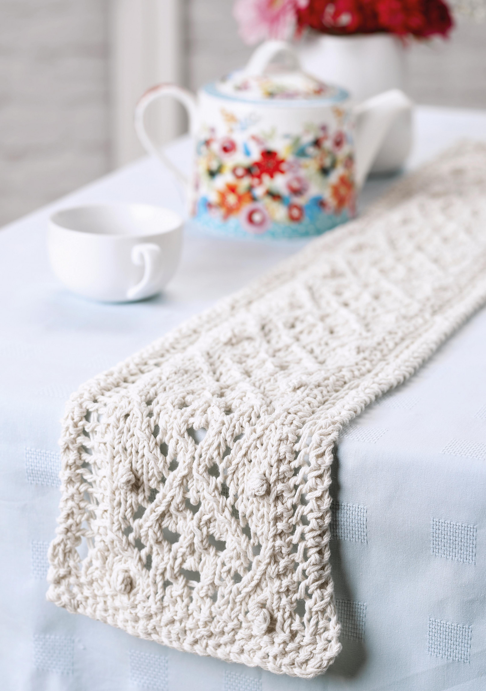 Lace Table Runner Knitting Patterns Let's Knit Magazine