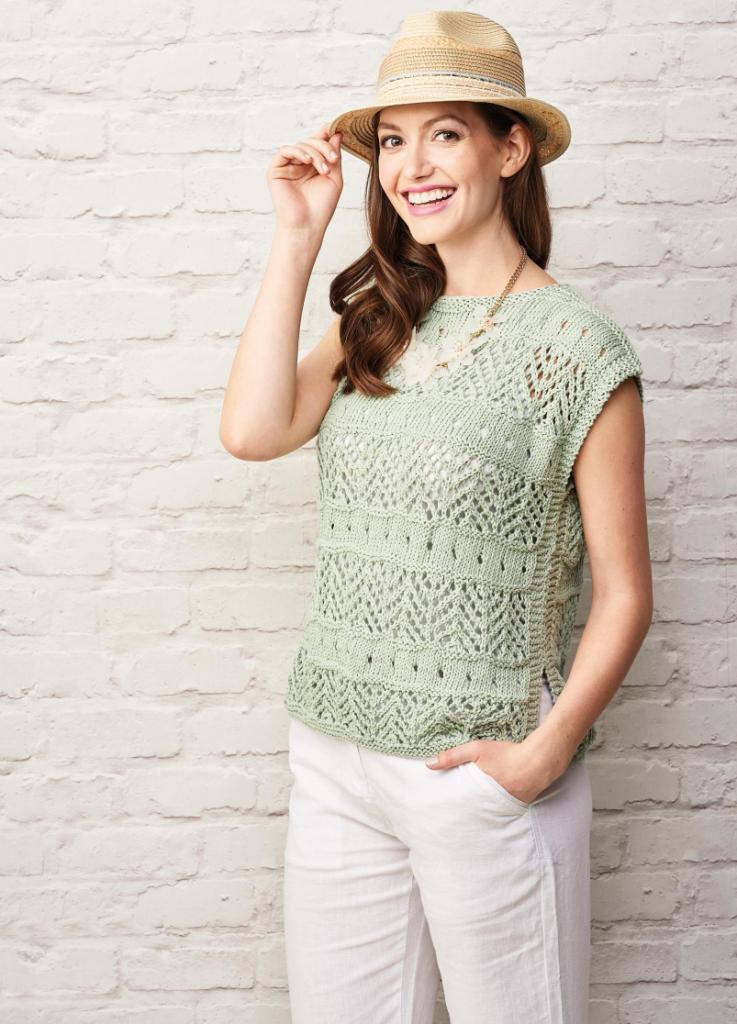 No-shaping Lace Top, Knitting Patterns