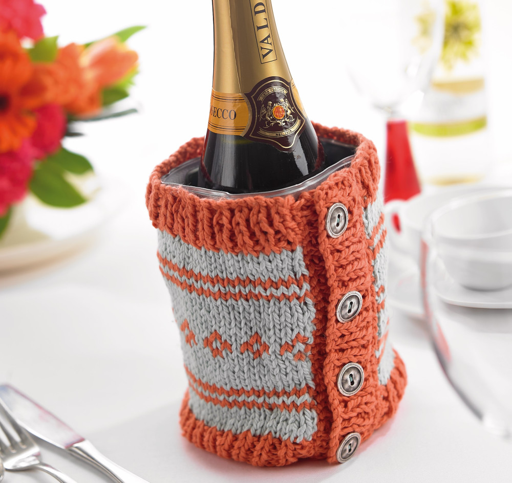 Easy Fair Isle Wine Bottle Cover Knitting Pattern | Knitting Patterns ...