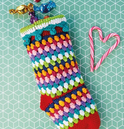 Retro Christmas Stocking crochet Pattern