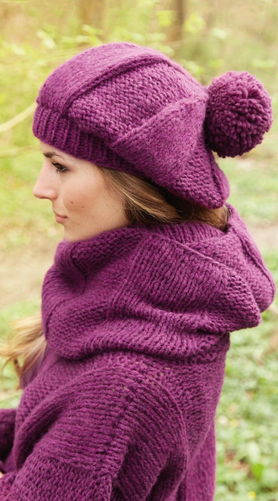 Self-stripe Cowl, Hat and Wristwarmers | Knitting Patterns | Let's Knit ...
