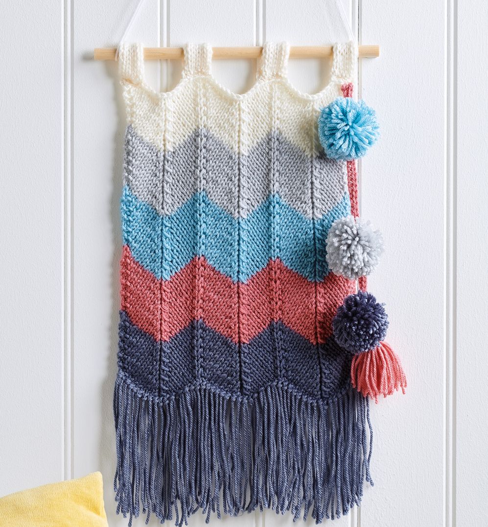 Chevron Wall Hanging Knitting Patterns Let's Knit Magazine