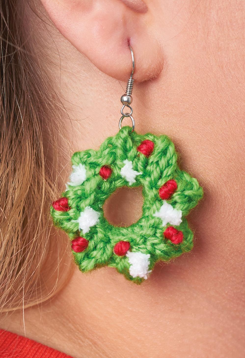 Wreath Earrings Knitting Patterns Let's Knit Magazine