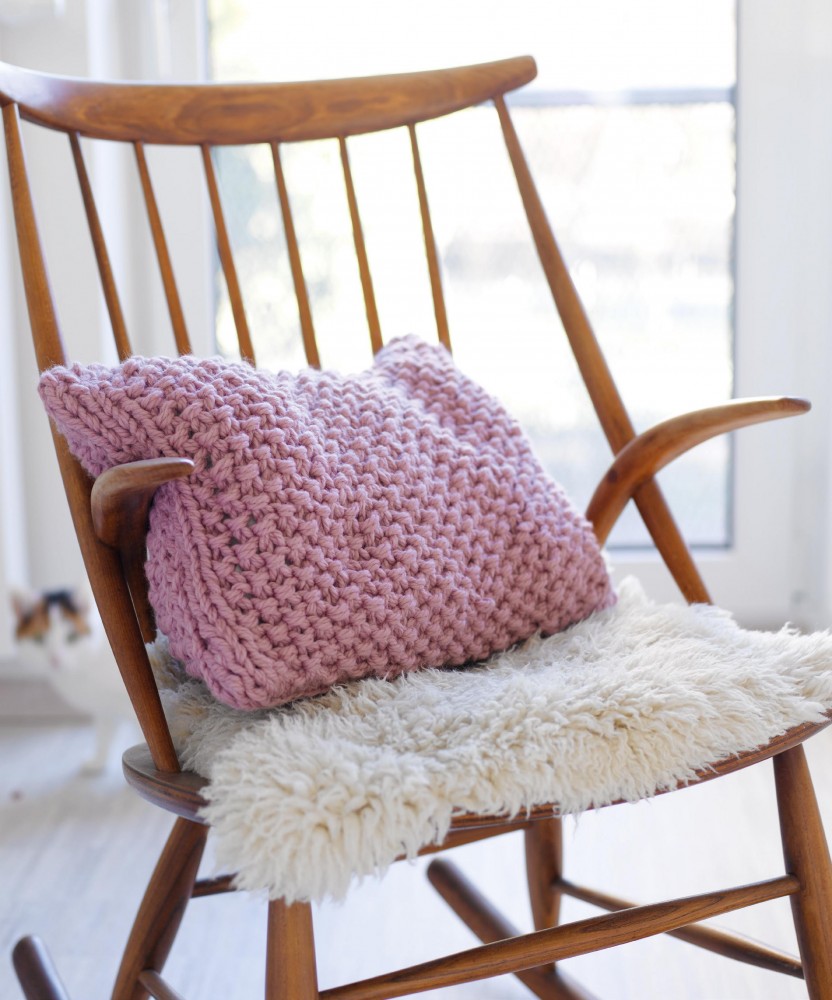 Moss Stitch Cushion Cover Knitting Patterns Let's Knit Magazine