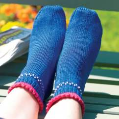 Bethan Beaded Ankle Socks Knitting Pattern