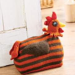 Knitted chicken doorstop Knitting Pattern