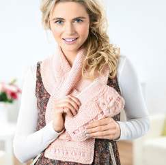 Bag, corsage and scarf set Knitting Pattern