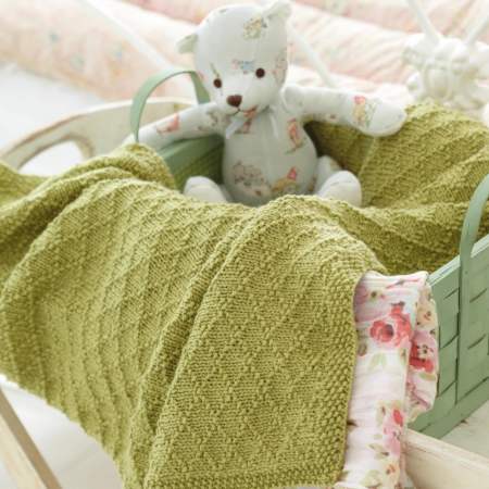 Basic Diamond Baby Blanket Knitting Pattern