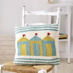 Beach Hut cushion Knitting Pattern