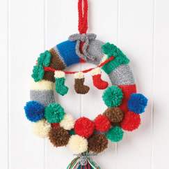 Christmas Stocking Wreath Knitting Pattern