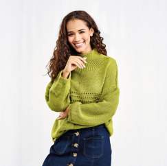 Easy Jumper With Eyelets Knitting Pattern