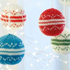 Fair Isle Christmas Baubles Knitting Pattern