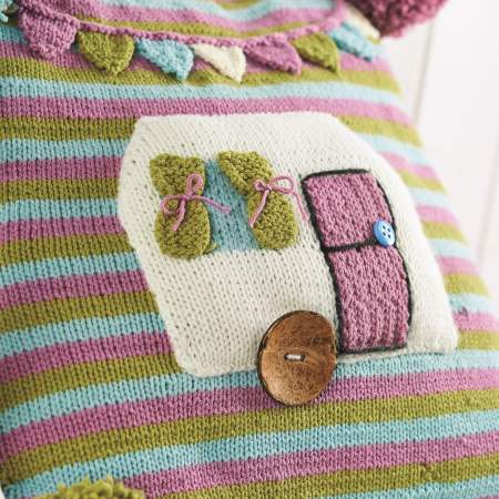 Cute caravan cushion Knitting Pattern