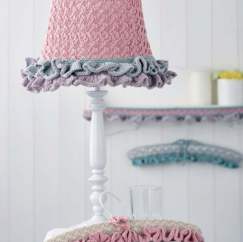 Lace Home Decorations: lampshade, edging and padded hangers Knitting Pattern