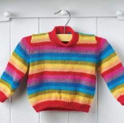 Easy Stripy Baby Set Knitting Pattern