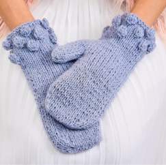 Learn To Knit Cosy Bobble Mittens Knitting Pattern