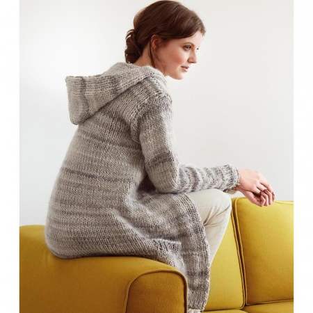 Long Hooded Coat Knitting Pattern