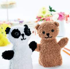Teddy bear and panda puppets Knitting Pattern