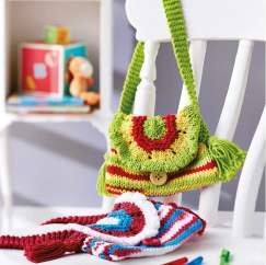 Stripy childrens bag Knitting Pattern