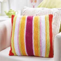Stripy cushion Knitting Pattern