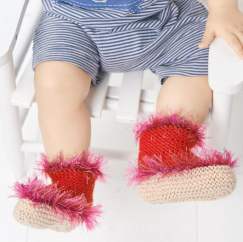 Tinsel Baby Booties Knitting Pattern