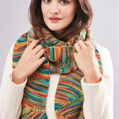 Stripy scarf, stripy hat Knitting Pattern