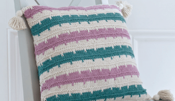 Striped Cushion with Tassels