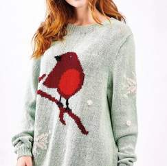 Oversize Christmas Robin Jumper Knitting Pattern