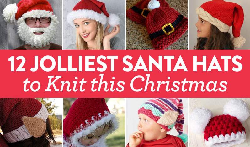 Knitted Christmas Kids Adult Hat Santa Hat Red pom hat Women Winter Hat Beanie Hat