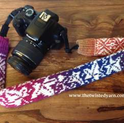 Knit a colourwork camera strap with The Twisted Yarn