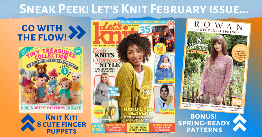 Sneak peek of Let’s Knit issue 180 February