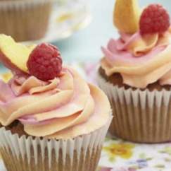 Peach Melba Cupcakes