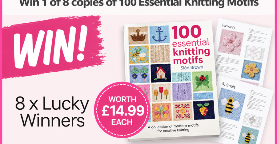 Win 1 of 8 copies of 100 Essential Knitting Motifs Knitting Giveaway