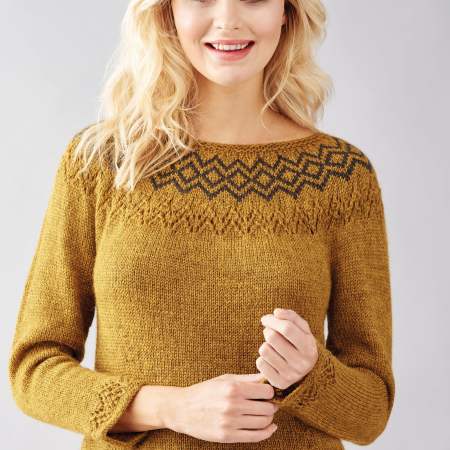 No-Sew Fair Isle Sweater Knitting Pattern
