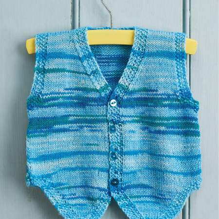 One-ball Baby Waistcoat Knitting Pattern