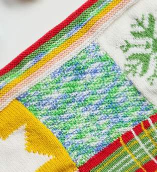 Diagonal Lines Square Motif Knitting Pattern Knitting Pattern