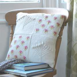 Fair Isle Flower Cushion Knitting Pattern Knitting Pattern