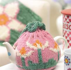 Flower Tea Cosy & Cushion Knitting Pattern