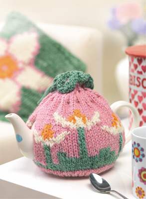 Flower Tea Cosy & Cushion Knitting Pattern