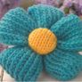 Quick knit flower brooch