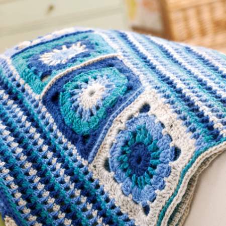 Granny Square Crochet Blanket Knitting Pattern