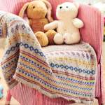 Fair Isle Baby Blanket Knitting Pattern