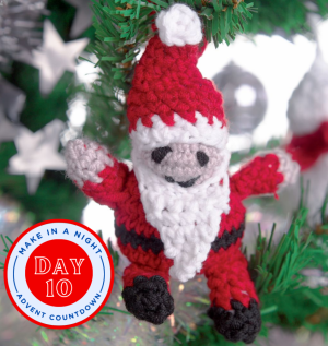 Advent Day 10: Crochet Santa Decoration
