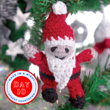 Advent Day 10: Crochet Santa Decoration Knitting Pattern
