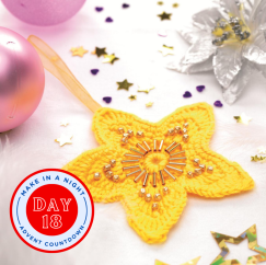 Advent Day 18: Beaded Crochet Star Decoration Pattern Knitting Pattern